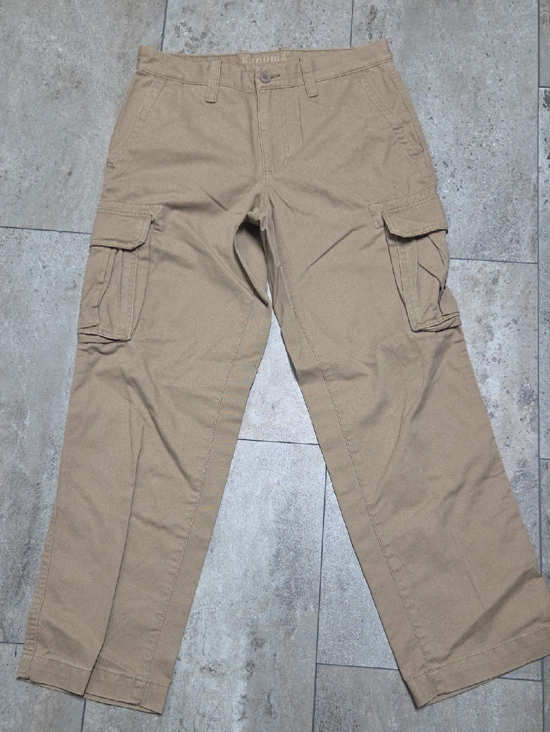 Sonoma Men's Khaki Cargo Pants With Utility Pockets